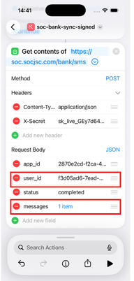 Guide to Connect SOC Finance with Shortcuts to Record SMS Transactions