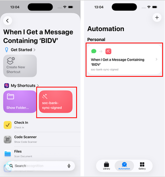 Guide to Connect SOC Finance with Shortcuts to Record SMS Transactions