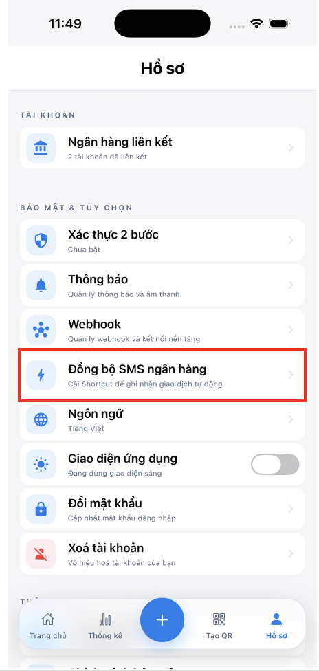 Guide to connecting SOC Finance with Shortcuts for recording SMS transactions