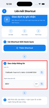 Guide to Connect SOC Finance with Shortcuts to Record SMS Transactions