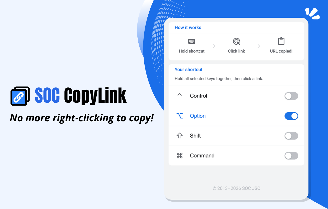 SOC CopyLink - Sao chép link nhanh, làm việc hiệu quả