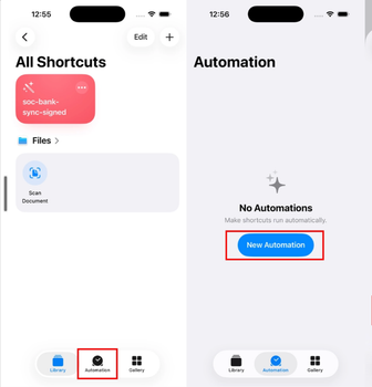 Guide to Connect SOC Finance with Shortcuts to Record SMS Transactions