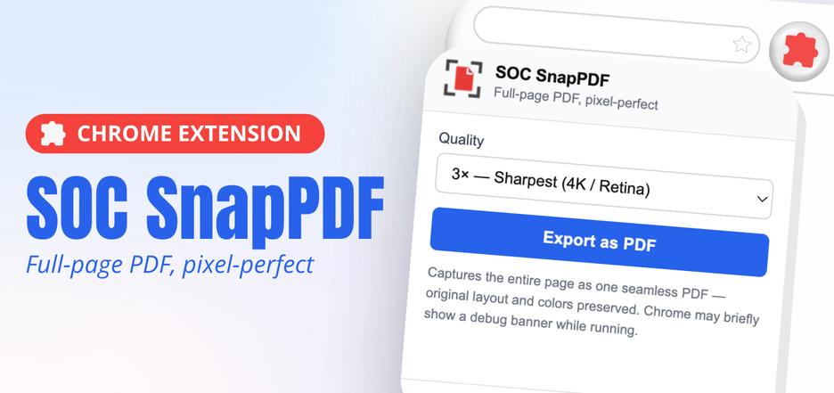 SOC SnapPDF - Save web pages as PDF in 1 second